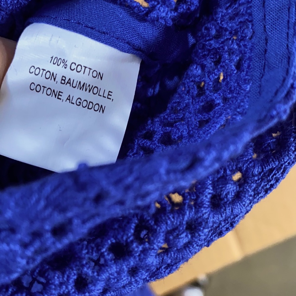 ⭐️ ANTHROPOLOGIE: Blue Crochet Top - Picture 3 of 3